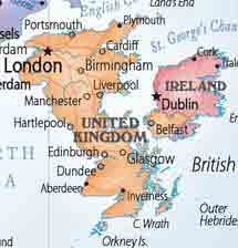 Upside Down Map of United Kingdom